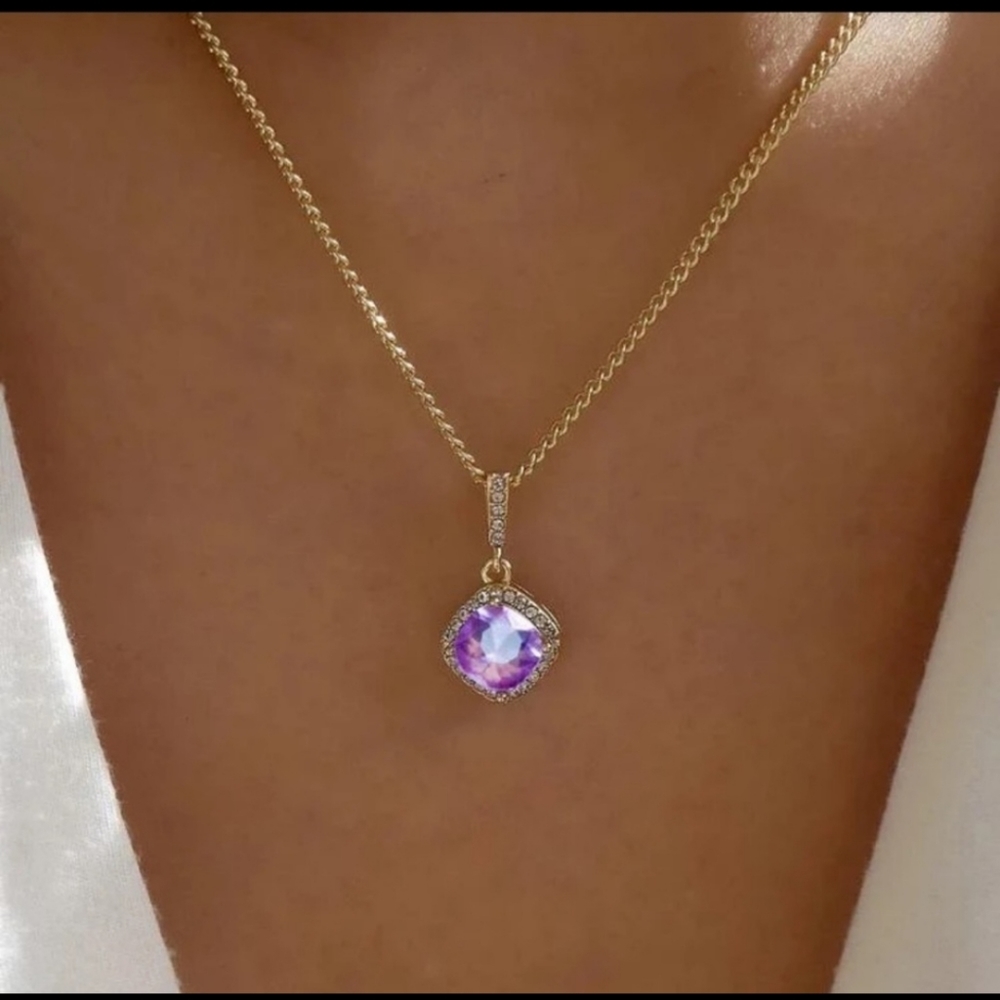 Purple gemstone necklace